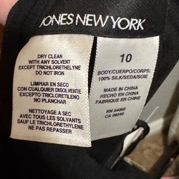 Jones, New York collection black 100% silk skirt size 10 zipper W 16 length 28 - Picture 5 of 12